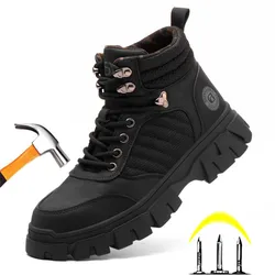 Work Sneakers Men Indestructible Steel Toe Work Shoes Safety Boot Comfort Men Shoes Anti-puncture Working Shoes For Men Shoes