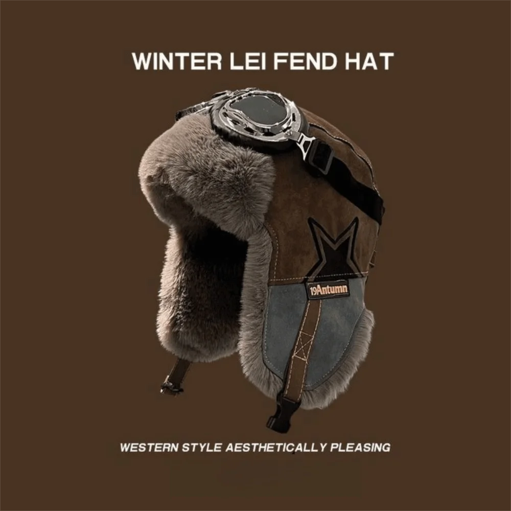 

Зимний сезон, зимняя шапка в русском стиле, утолщенная теплая мягкая верхняя теплая ветрозащитная лыжная шапка с плюшевой подкладкой, термоветрозащитная