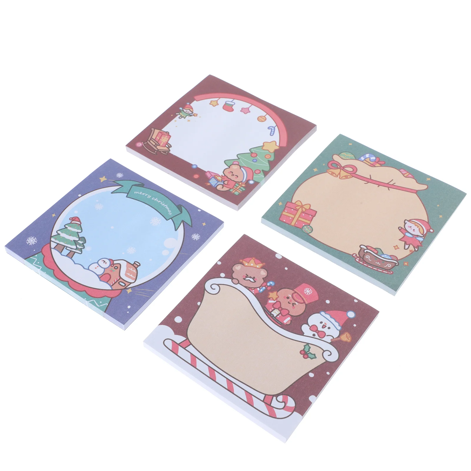 

12 Pcs Christmas Sticky Notes Decoration Self Adhesive Memo Stickers Message Pad Decorate Pads Lovely Paper Portable Xmas Post