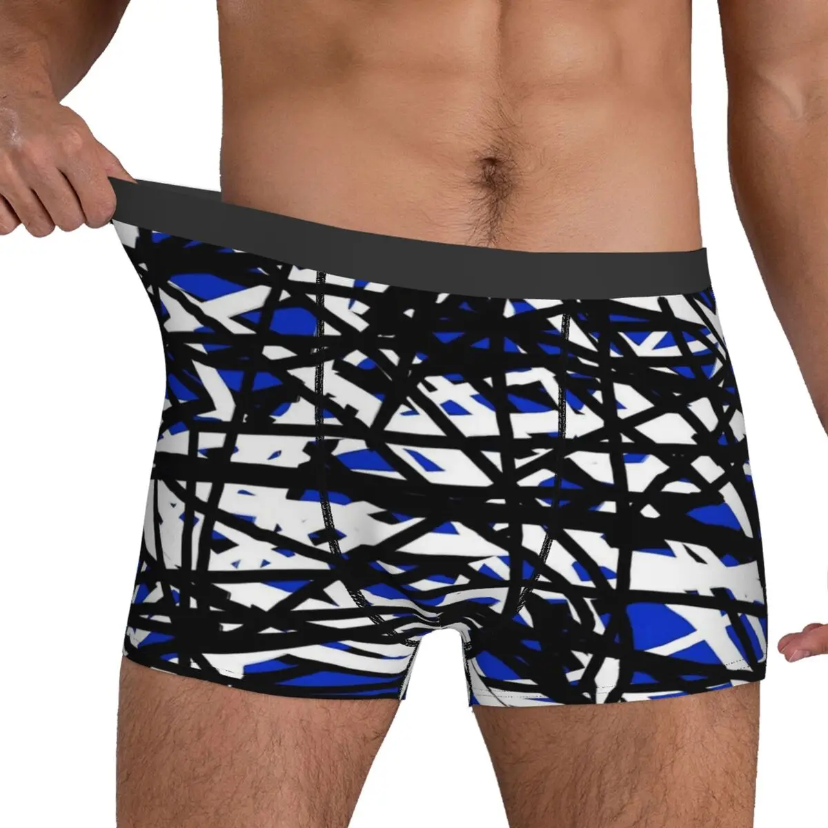 Van Halen Underwear Blue Scars Stretch Underpants Sublimation Boxer Brief Pouch Males Oversize Trunk