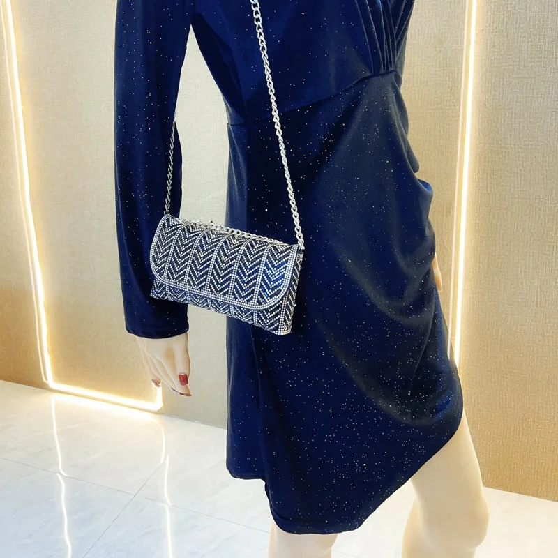 Luxo brilho bolsas femininas festa saco de embreagem moda brilhante strass saco de casamento senhora corrente bolsa de ombro pequeno saco nas axilas