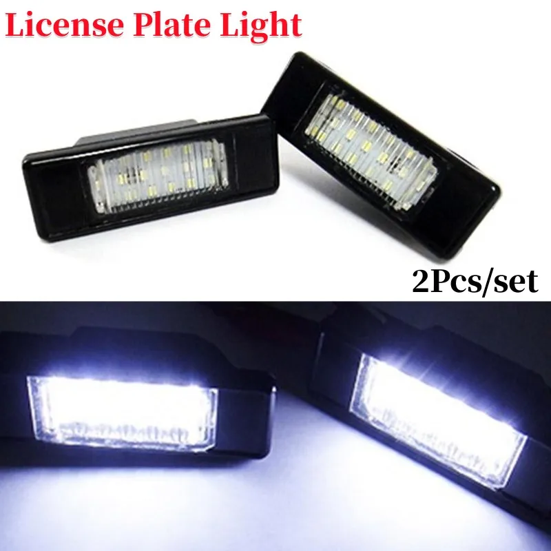 2 Pcs/set LED License Plate Light For Peugeot Citroen Mercedes Volkswagen