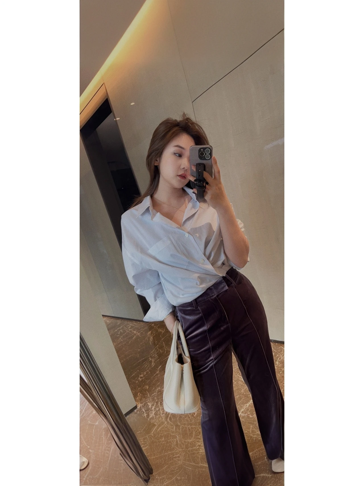 

Новинка ранней осени: женская рубашка в полоску свободного кроя, универсальная, простая, модная, повседневная, с длинным рукавом, средней длины, Osenso