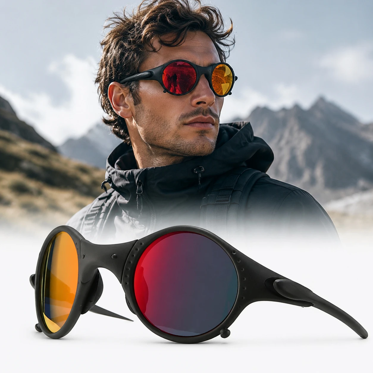 FUTURISTIC SUNGLASSES UNISEX Shop Vintage SQUEEZE IT Rimless Futuristic Shield Sunglasses  main image 4