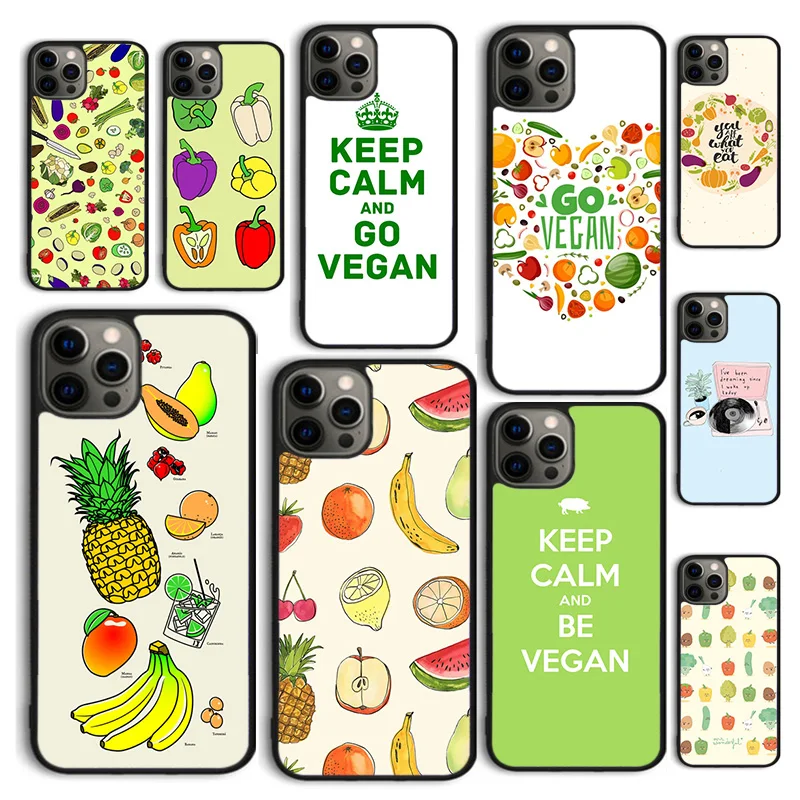 Autuu-funda de teléfono vegano GO LOVE VEGGIE para iPhone, 15, 12 mini, X, XS, XR, 11, 13, 14 Pro Max, SE 2020, Apple 6S, 7, 8 Plus