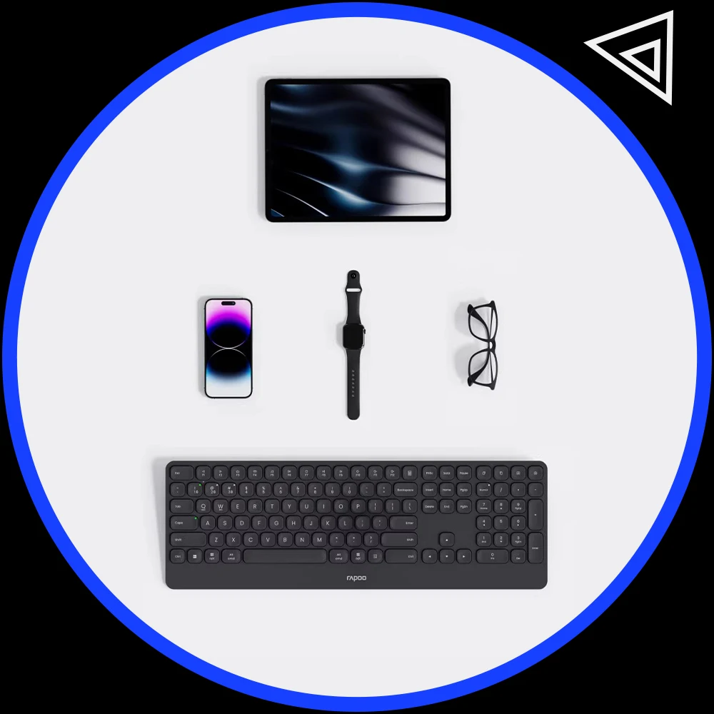 

Клавиатура Rapoo E9500G, три режима, 409 г, длительное время автономной работы, низкая задержка, ультратонкий корпус 3,9 мм, аксессуары для ПК, подарки