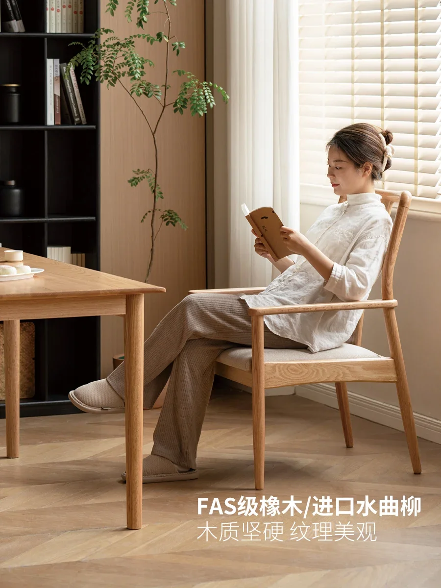 Genji Muyu New Chinese Tea  Master  Ash Armchair Tea Table  Solid Wood Softbag Backrest Dining