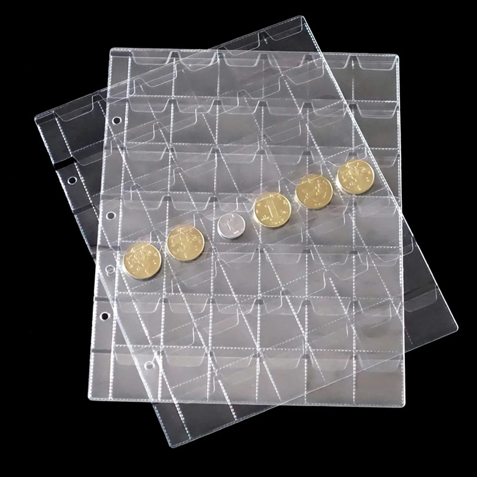 5Pcs Memorial Coin Album Clear Pocket Coin Holder Book with Envelope Flap for Safe Easy Viewing and Portable Collecting