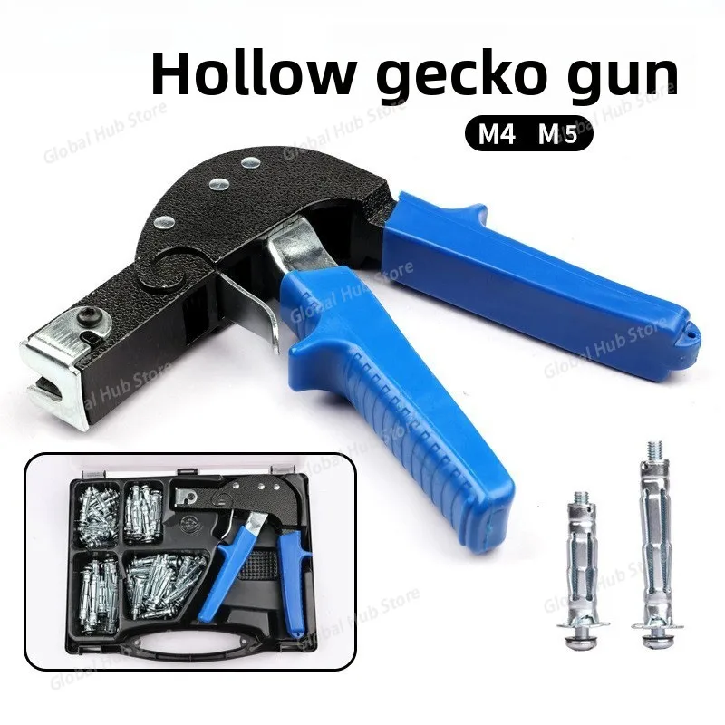 72-Piece Hollow Wall Anchor Gun & Rivet Gun Set | M4/M5 Riveter Kit For Drywall & Wood