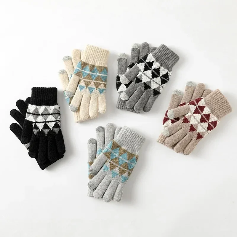 Fleece Lined Thickened Cold Proof Touchscreen Gloves Autumn Winter Cycling Warm Thermal Gloves for Men Women Outdoor