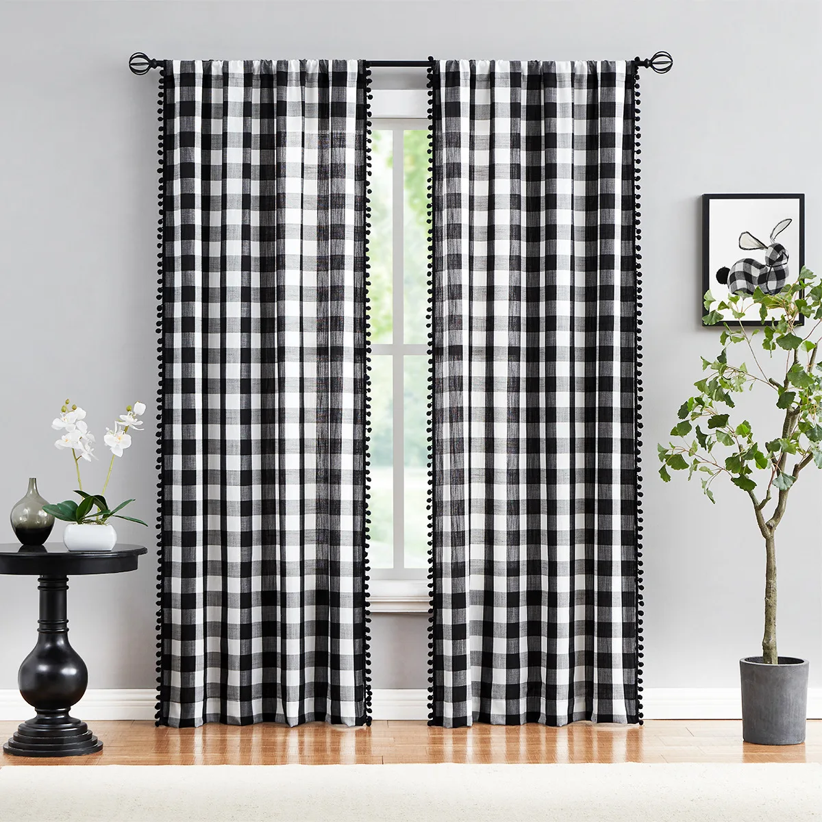 

DZQ Fashion Plaid Window Curtains Luxury European Curtain For Living Dining Room BedRoom Customizable Tulle Curtains