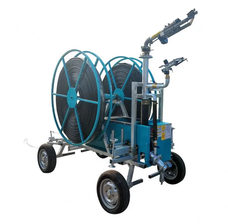 65-200 Digital Anti-Corrosion Metal Small Farm Irrigation System Mobile Water Hose Reel Sprinkler Irrigation Machine