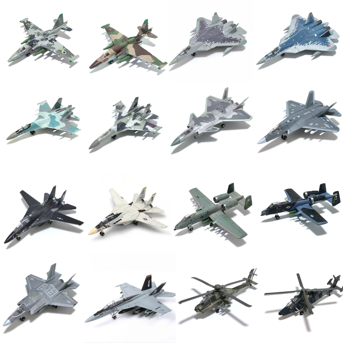 SU-57S F-14 SU-25 Assembly Simulation Plastic Model Fighter Aircraft Military Display Scale Model Creative Gift