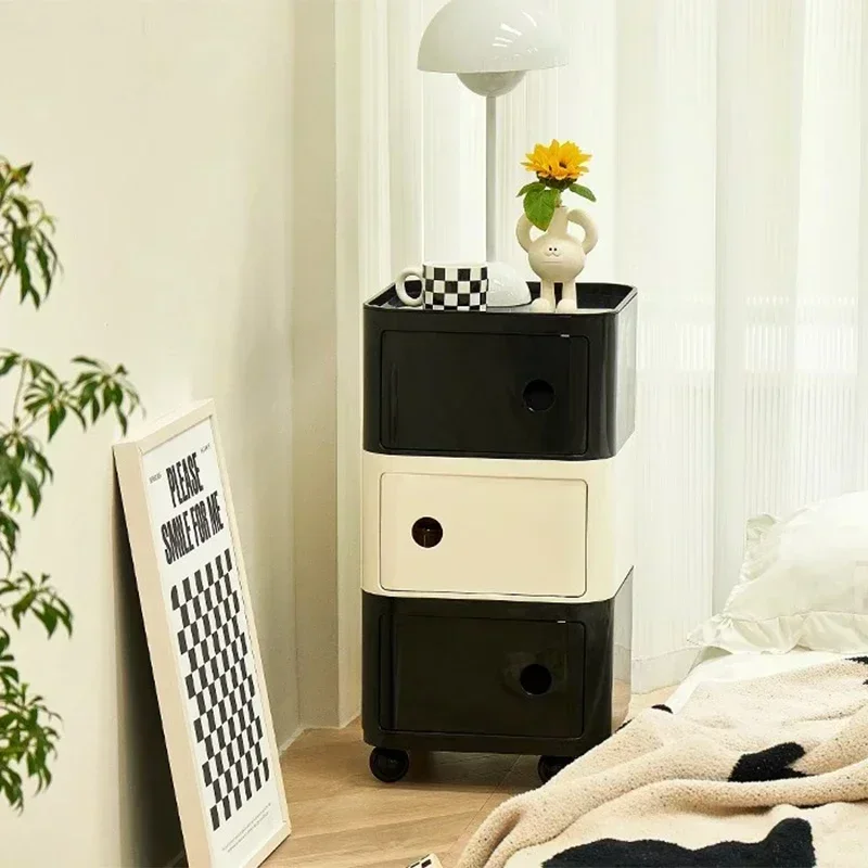 Wheels Organizers Bedroom Nightstands Nordic Luxury Aesthetic Simple Bedside Table Cute Narrow Pretty  Bedroom Furniture