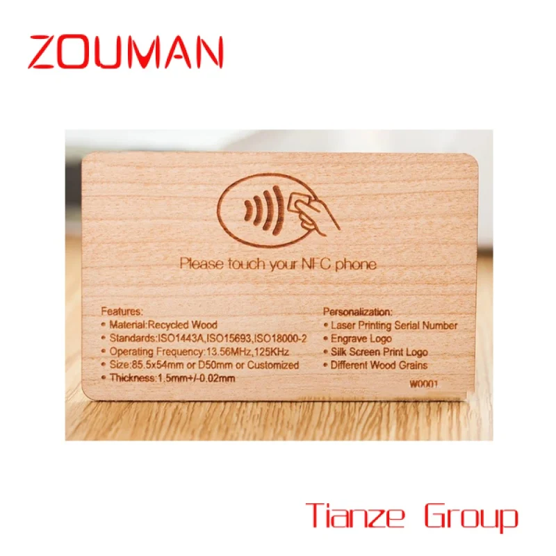 

Custom , Logo Printing Recyclable Biodegrale N Busins Card Custo RFID ooden Car