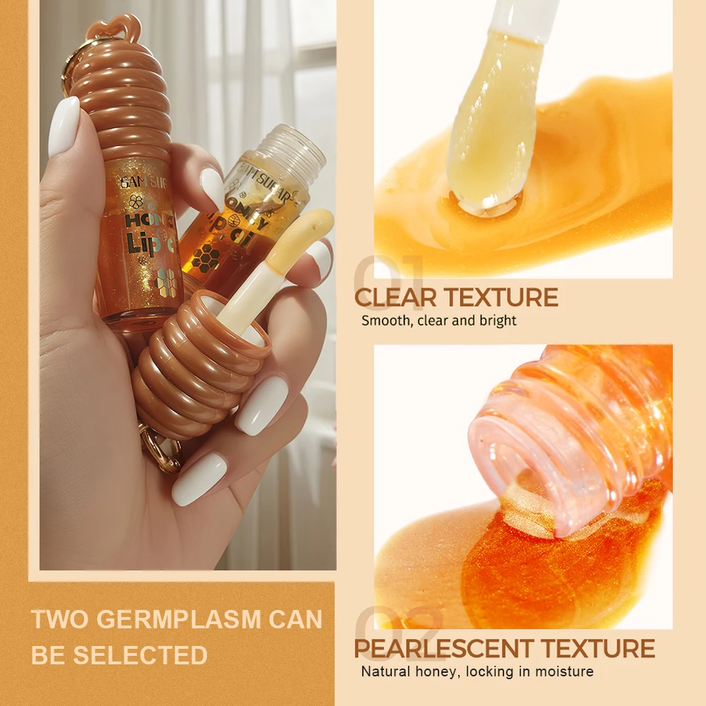 زيت الشفاه SAM SUGAR 2-Color Honey Essence رطوبة تدوم طويلاً، يقلل من خطوط الشفاه ملمع شفاه مرطب شفاف #5