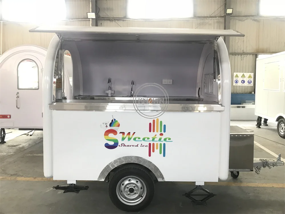 Camiones de comida móviles para perritos calientes, carrito de equipamiento de cocina, quiosco de helados, remolque de camión de comida móvil