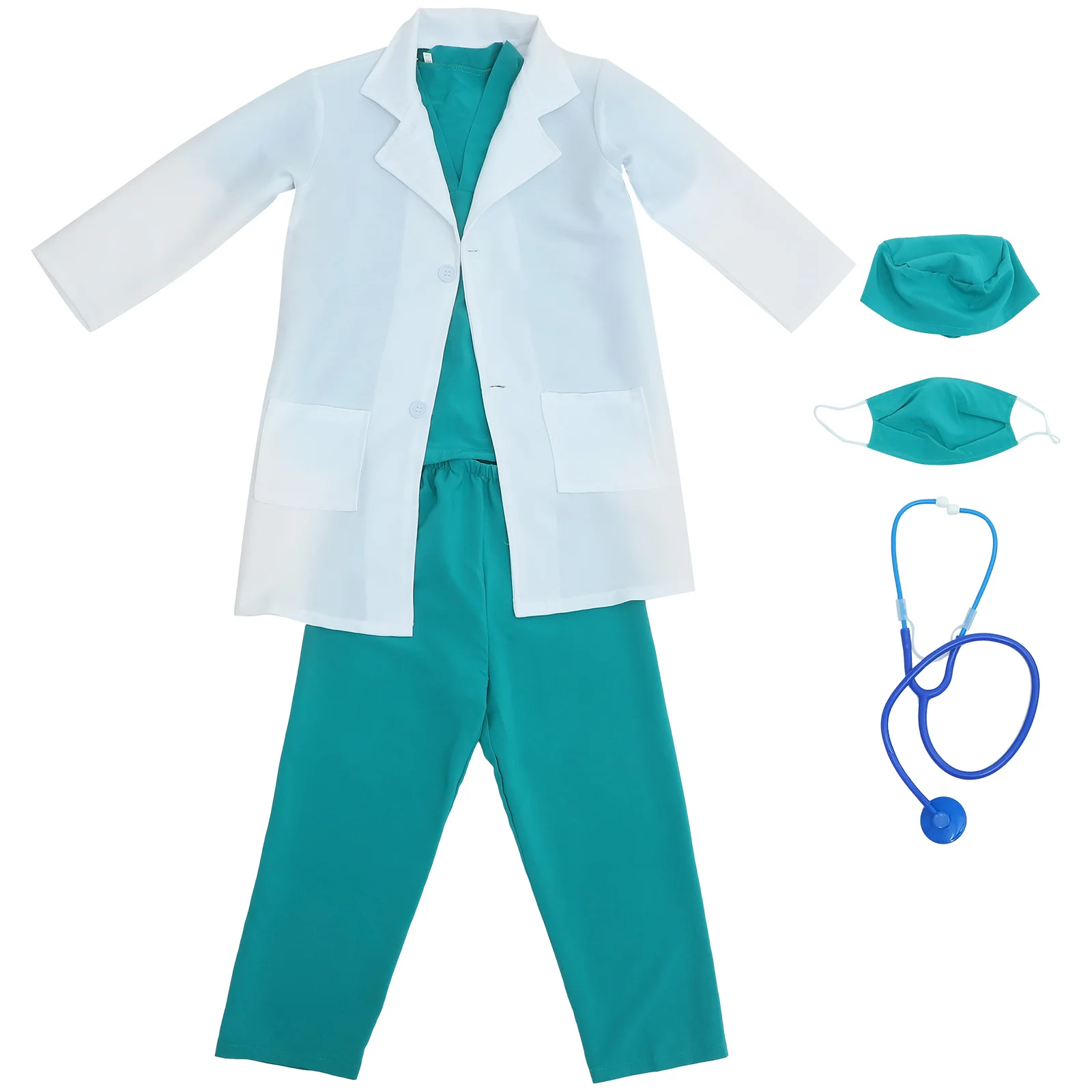 

1Set Doctor Costume Surgical Suit Comfortable Cotton Plastic Materials Stethoscope Prop Role Play Party Festival