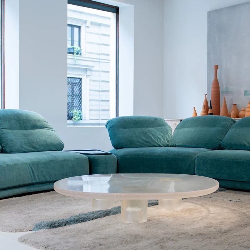 Modern simplicity and luxury, home acrylic coffee table designer model, villa hotel conference room corner table