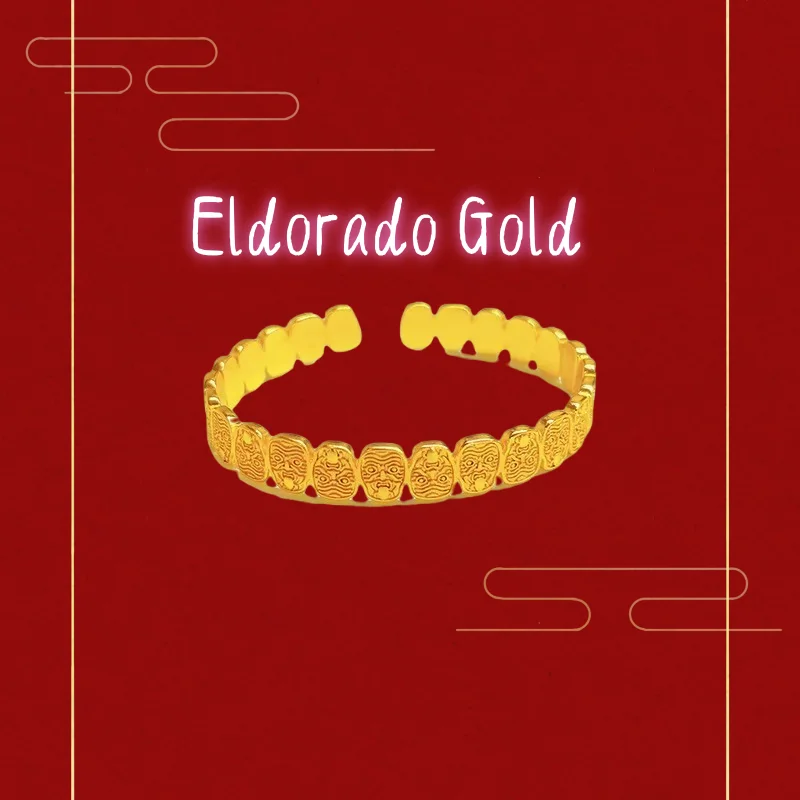 

True gold 999 True gold 999 Zajilam Tibetan style opening retro bracelet with ethnic style new Chinese trend wristbandValentine'