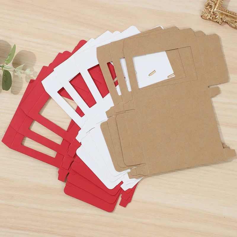 50pcs/lot 300g Kraft Paper Envelopes, Used for DIY Postcard/Card/Photo Storage, Wedding Invitations Gift Packaging Window Bag