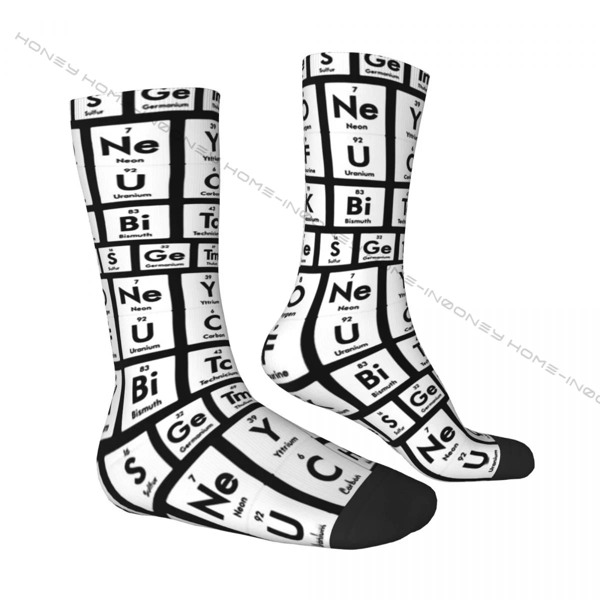 Vintage Periodic Table Joke Elements Men\'s Socks Chemistry Chemist Science  Unisex Harajuku Seamless Printed Crew Sock Boys Gift