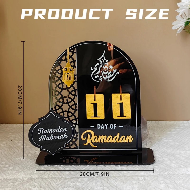 تقويم العد التنازلي للعيد الاكريليك ، تقويم العد التنازلي ديي للطاولة والعيد ، حفلة سوداء ، 30 يومًا