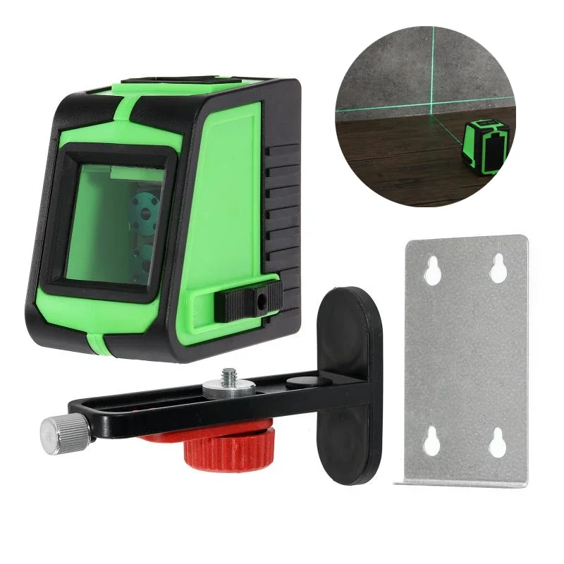 Portable Mini Laser Level Meter Green Light 2-line-Cast Line Meter High Precision Strong Light Level Meter  Lightness Line