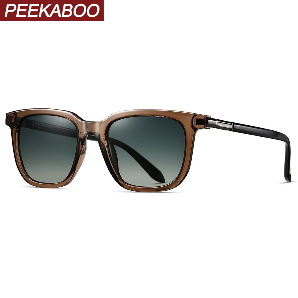 Peekaboo retro sunglasses uv400 male black grey brown polarized sun glasses for men classic style summer accessories fashion