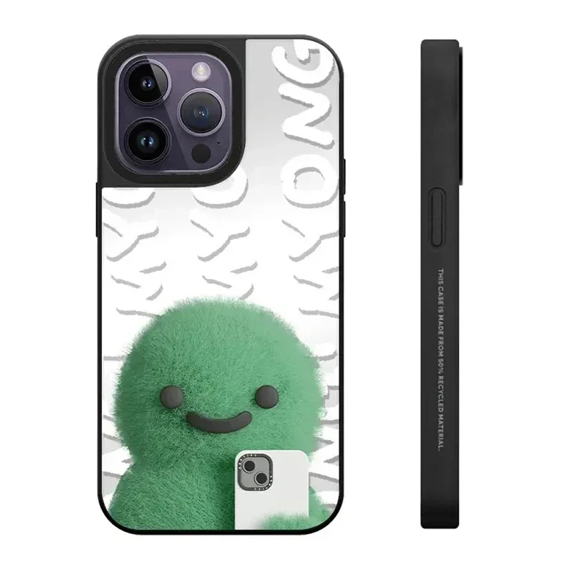 

Plus Doll Black Border Mirror Surface Pattern iPhone 11 12 13 14 15 Pro Max Protective Case