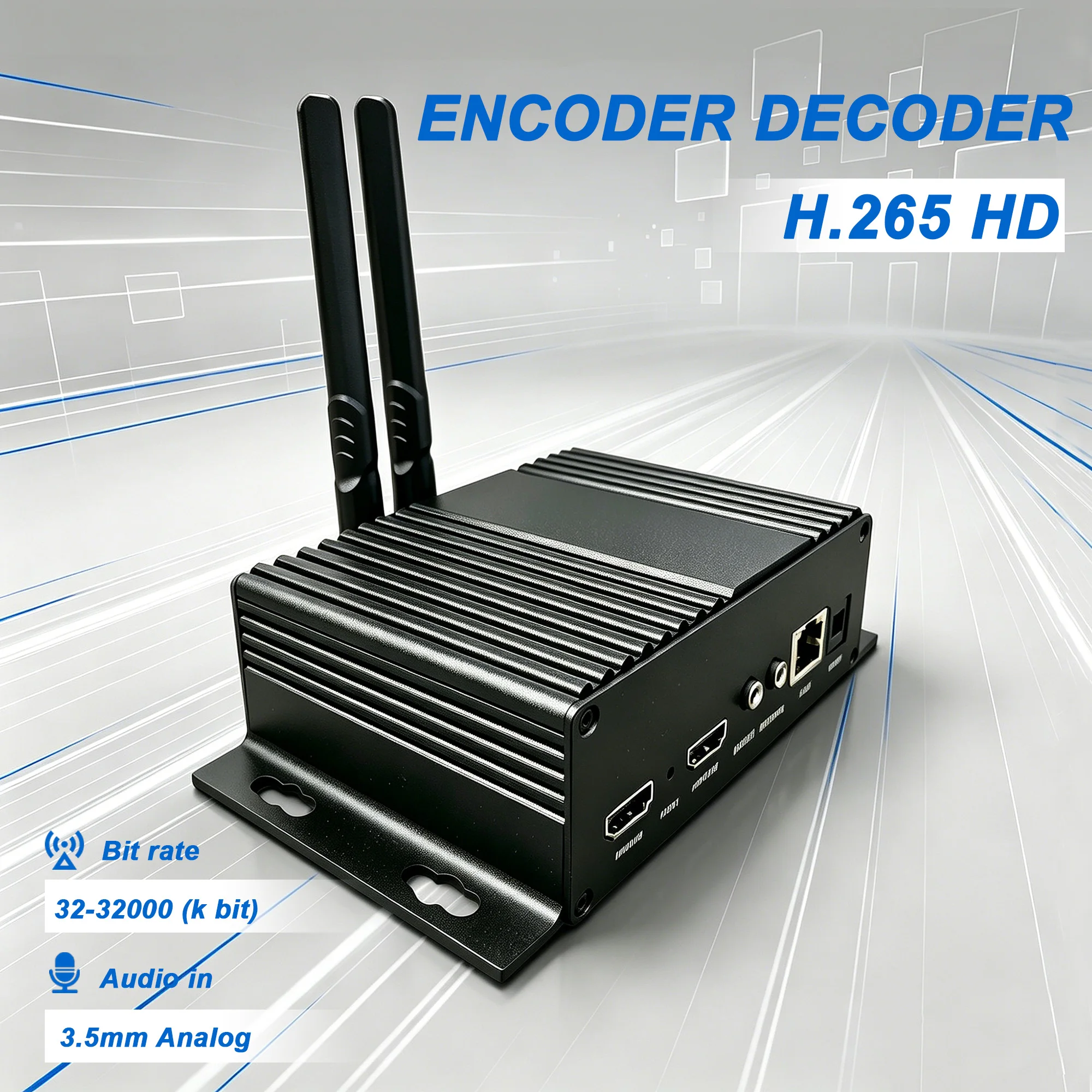 

H.265 HD video codec, supporting OLED displays, an HD-to-IP video codec with HD loop-through or decoded HD output