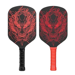 Paleta de Pickleball T700 de fibra de carbono, núcleo de panal PP, paleta integrada de prensa en caliente, raqueta de nivel de competición con patrón de cabeza de dragón