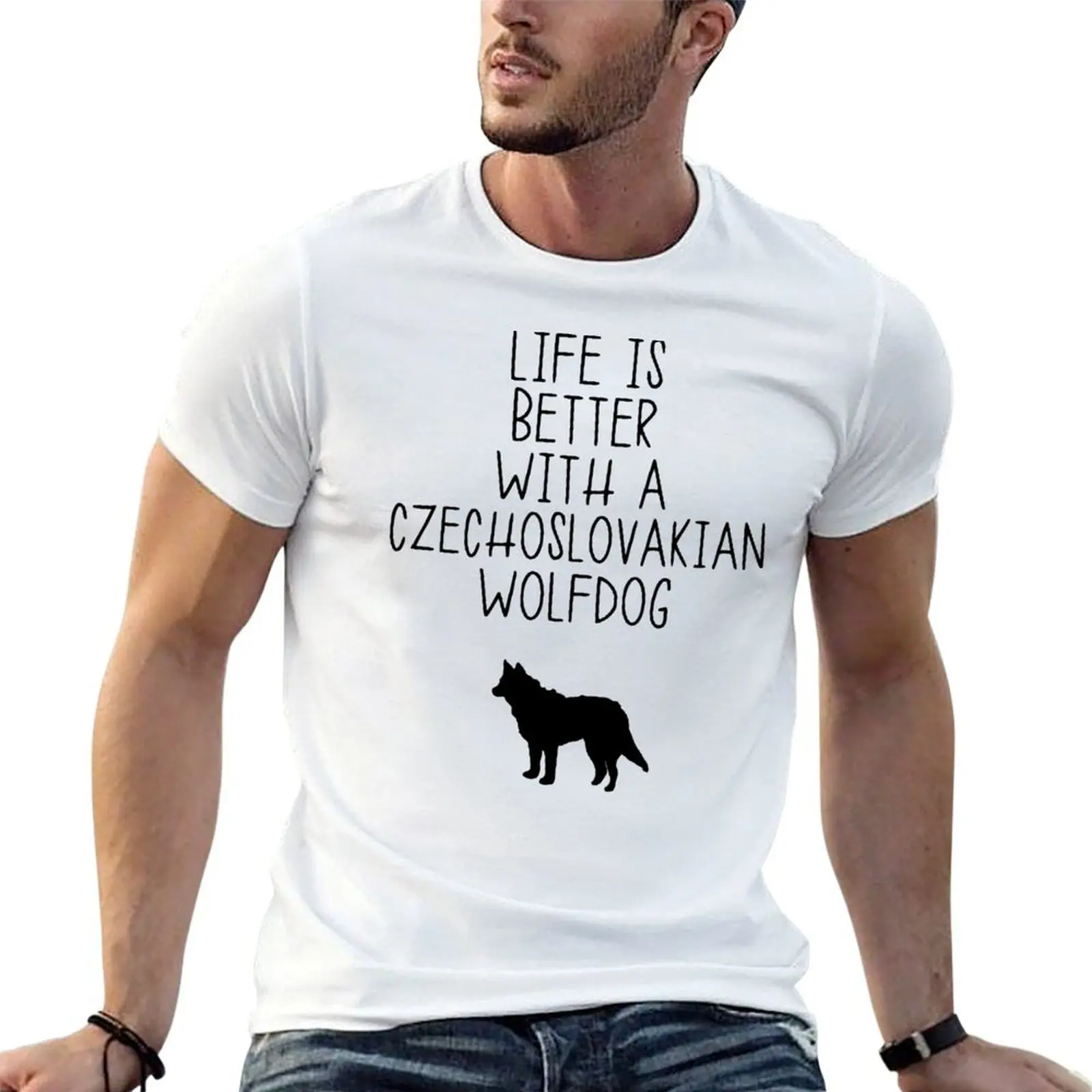 Life Is Better With A Czechoslovakian Wolfdog T-Shirt t shirt man luxury anime t shirts for man T-Shirt