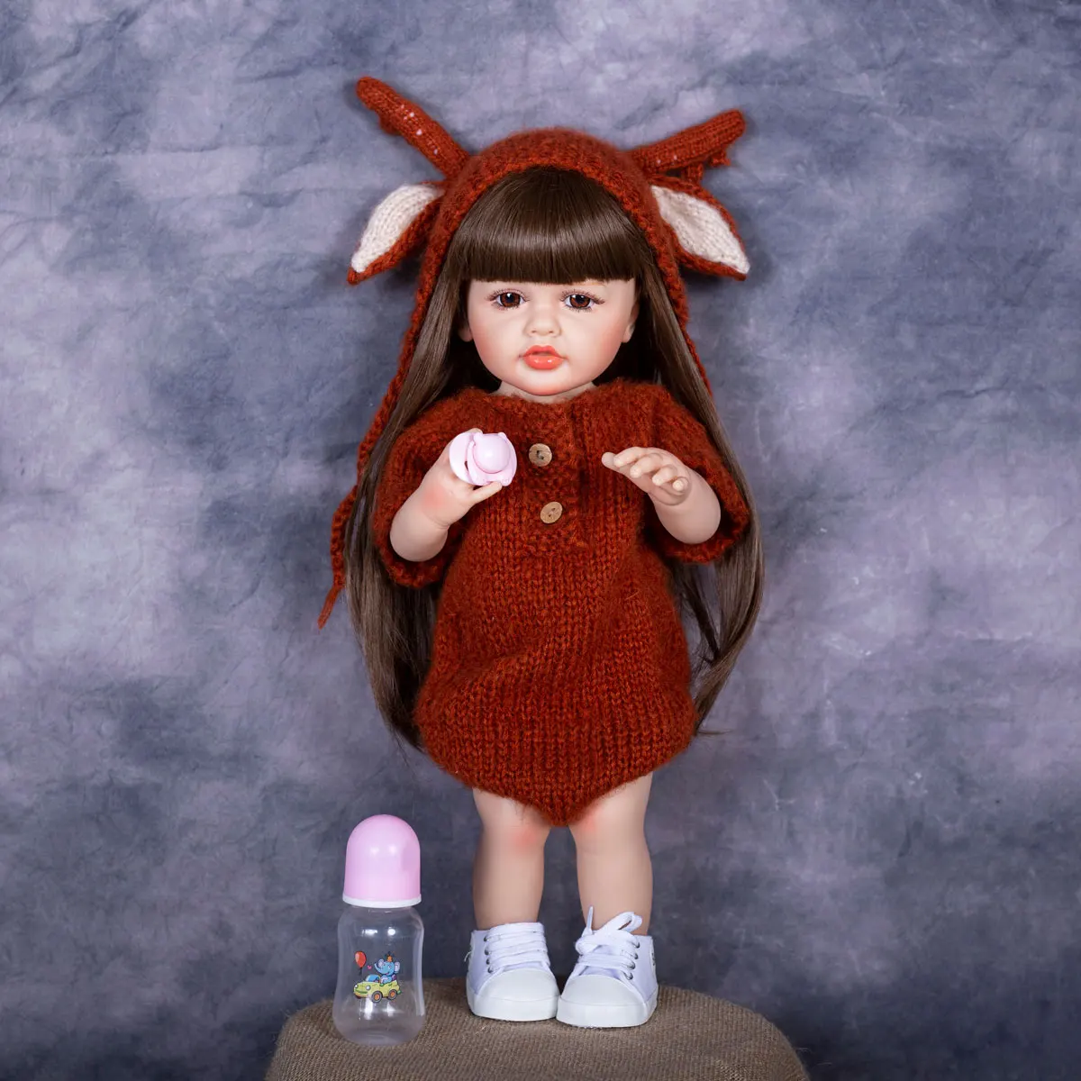 KEIUMI High quality Caramel Wool Doll Accessories for 22-23 Inch Babies Cosplay Elk Doll Rompers+Hat Kids Birthday Gift DIY Toys