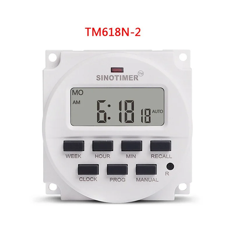 

New-4X SINOTIMER Tm618n-2 ЖК-дисплей 1,6 дюйма цифровой 220 В переменного тока 7 дней программируемый таймер с реле внутри