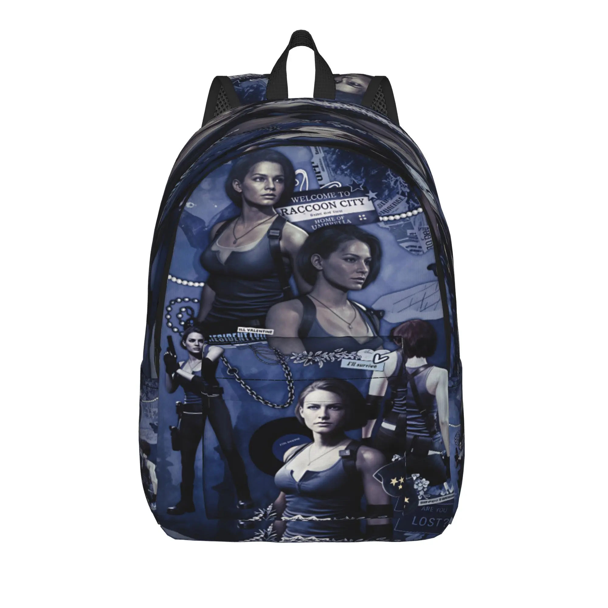 Jill Valentine Resident Evil  Backpack  Unisex Polyester Outdoor Backpacks Big Kawaii High School Bags Rucksack