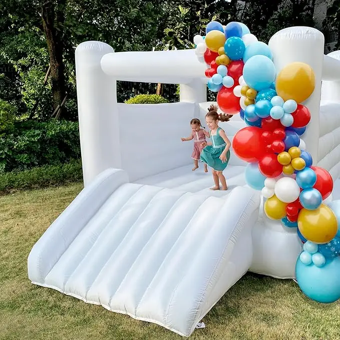 Neu eingetroffen: Weiße Hüpfburg 12' Oxford White Bounce House, anwendbar für Geburtstags-/Halloween-/Weihnachtsparty-Event