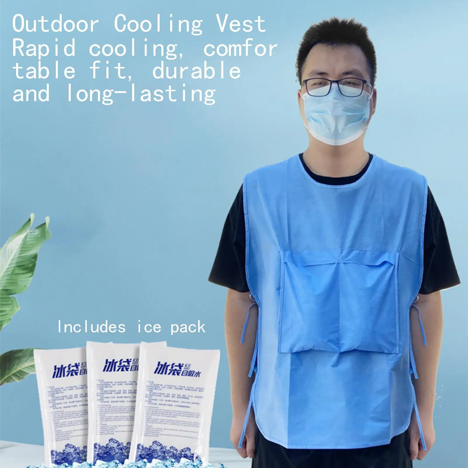 Cooling Vest Cold Jacket with 4 Gel Ice Packs Hot Weather Cold Vest for Men Women Rider Gardener Hiker Fishermen Driver Cycling