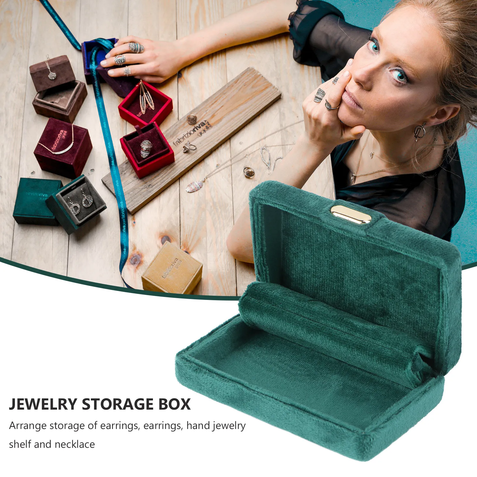 

1 шт. Фланелевая коробка для хранения ювелирных изделий, органайзер для колец и браслетов, портативный высококачественный футляр для украшений, дорожный демонстрационный кейс