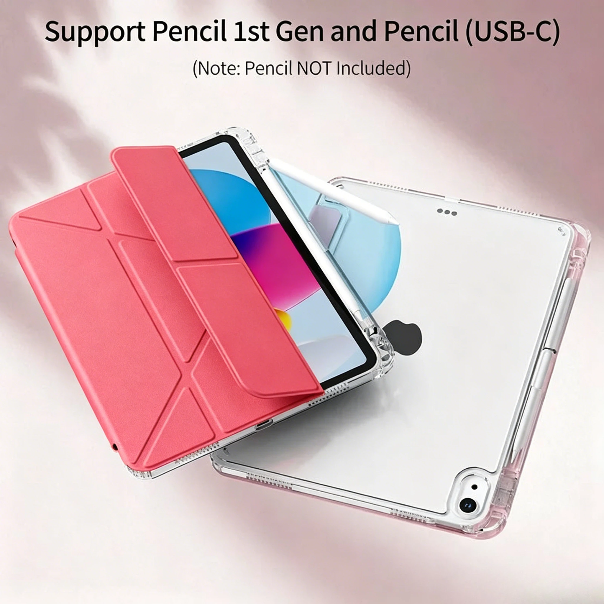Tablet Case for IPad 12th 11th 10th, for IPad Pro 2018-2022 11inch Y-Shaped Stand Case with Pencil Holder,  Support Mutil Angles