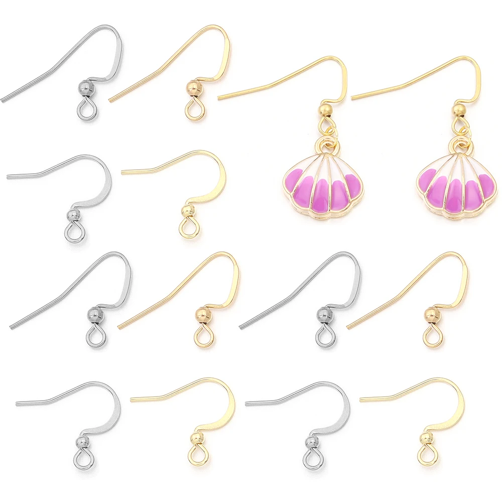 20-100pcs/lot Stainless Steel Earring Hooks Earring Findings Earwire Earrings Clasps For DIY Jewelry Making Earrings Accessories