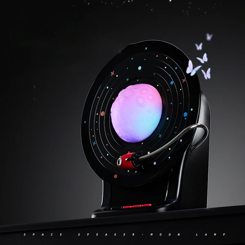 Space  Audio New 2024 High-quality Small Subwoofer Moon Nightlight Speakers Atmosphere Lamp Ornaments for Birthday Gift