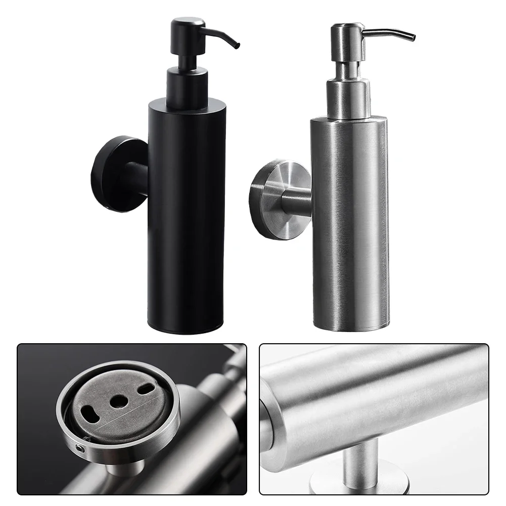 Soap Dispenser Stainless Steel Soap Bottle Wall Mounted Shampoo Dispenser Kitchen Press Soap Bottle Bathroom Liquid Pump Bottle