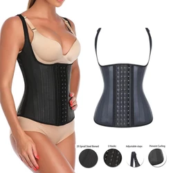 Breasted Corset 25 Steel Boned Waist Trainer Latex Vest Waist Corset Modeling Strap Waist Trainer Bustiers Corsets Plus Size