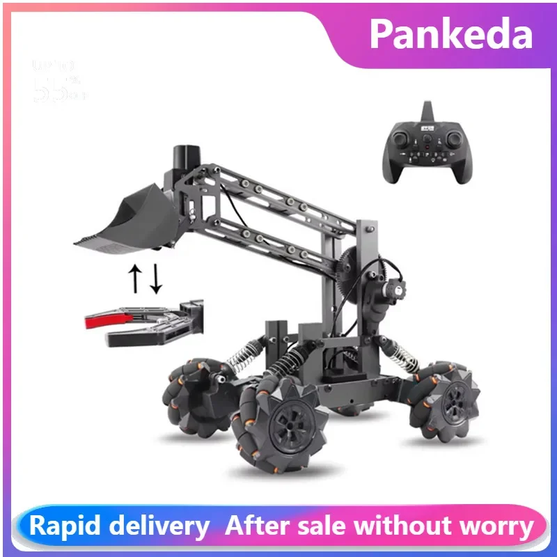 Alloy 4WD Programming bulldozer Mechanical Arm Climbing Vehicle Assembly Engineering Car Kid Gift Christmas Toy kids toys boys