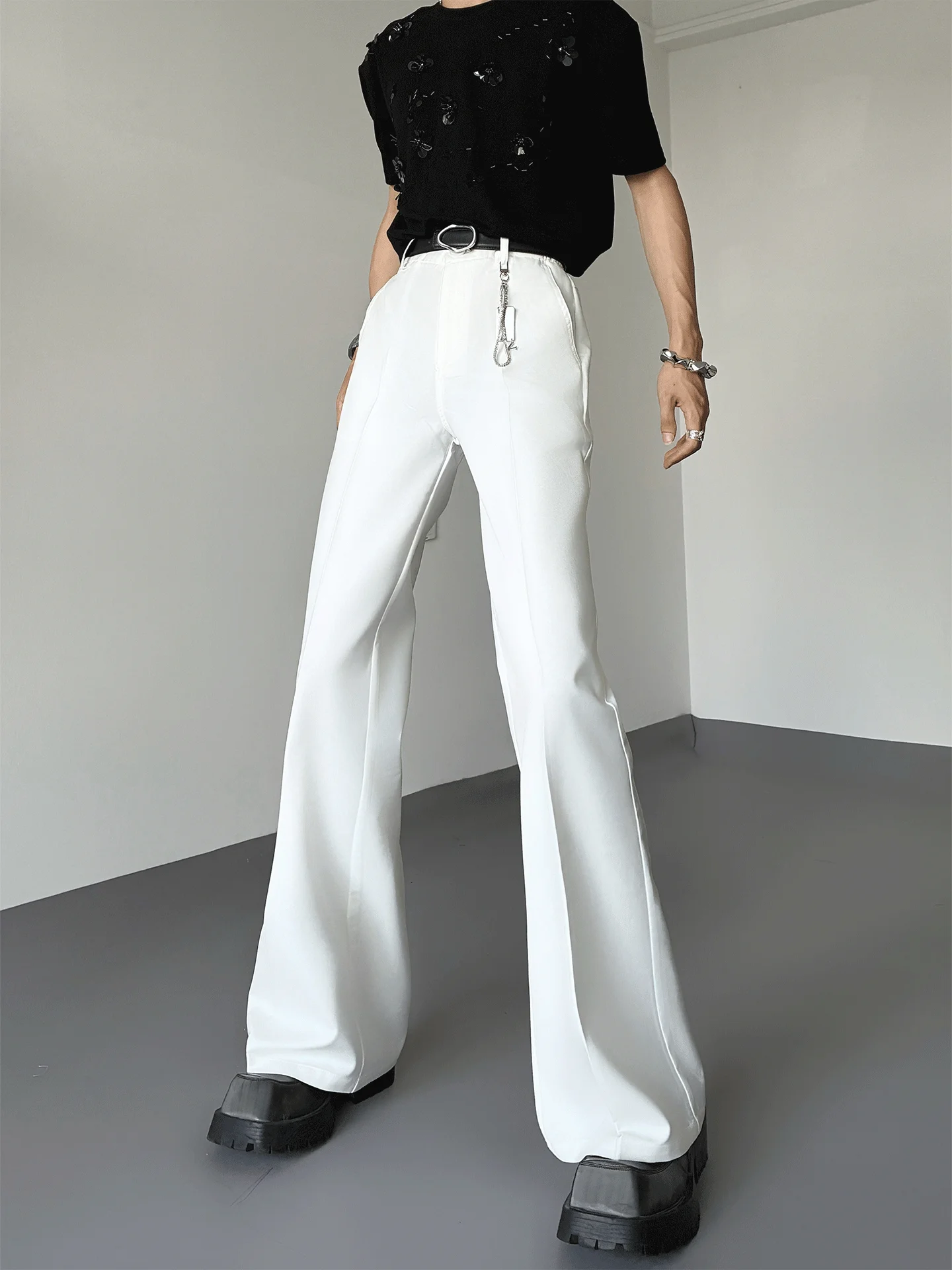 

Мужские повседневные брюки Bla Cleanfit Vibe Micro Flared, свободные, длинные, в пол, в корейском стиле, из полиэстера и хлопка