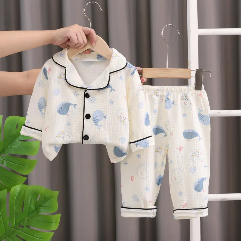 

New Spring Autumn Baby Boys Clothes Kids Pajamas Children Sleepwear Shirt Pants 2Pcs/Sets Infant Girls Clothing Toddler Costume