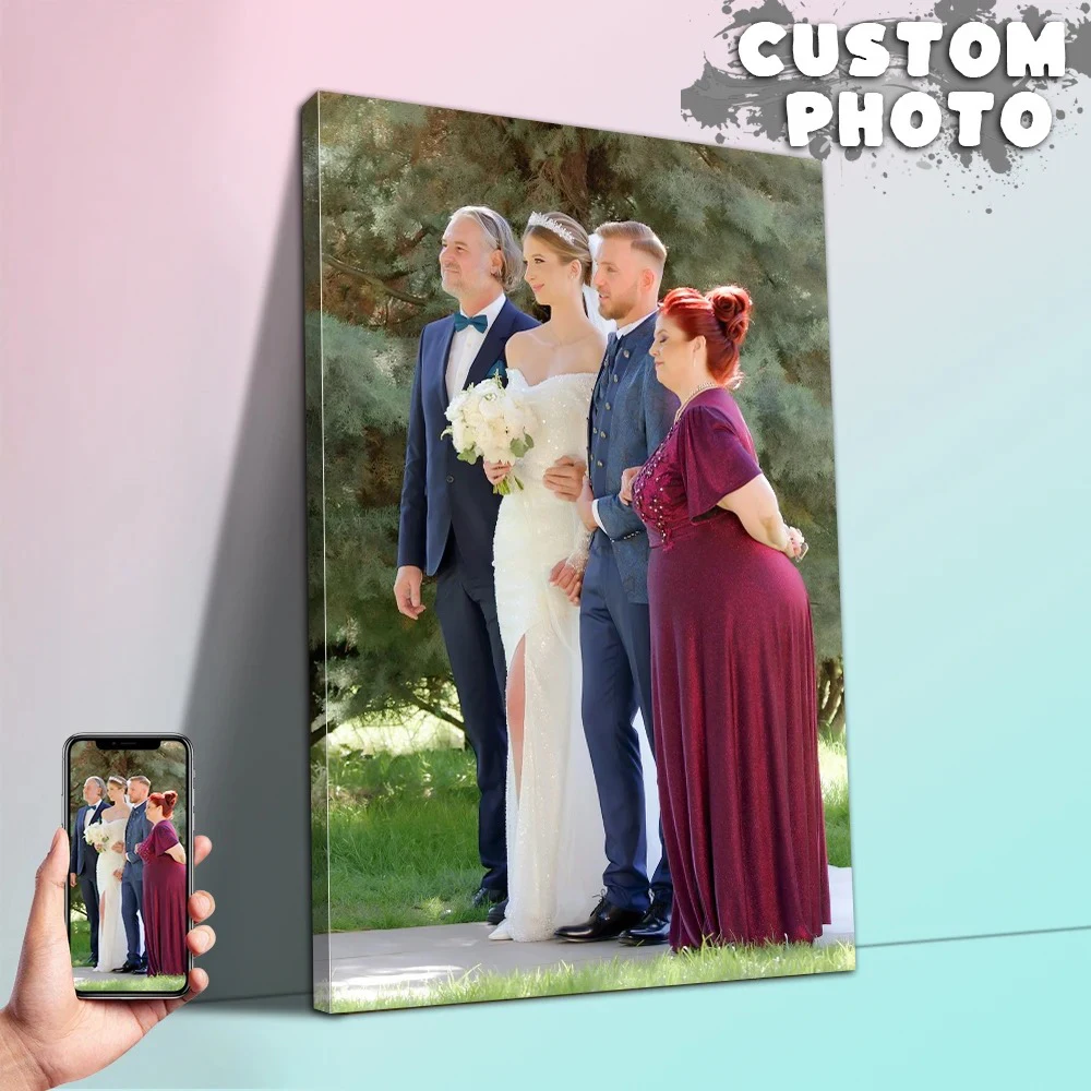 1pc Frameless Personalize Custom Photo marry Landscape Poster Vintage Art Print Canvas Painting Picture Wall Pictures
