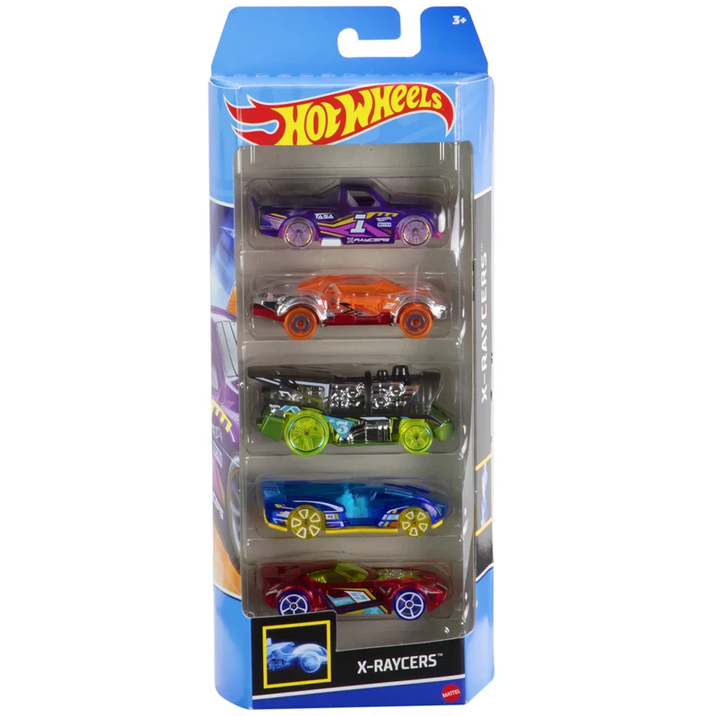 Original Hot Wheels 5 Car Pack Toys Boys 1/64 Diecast Retro Racers HW Motor Shows Mopar Flames Let\'s Race X-racers Batman Gift