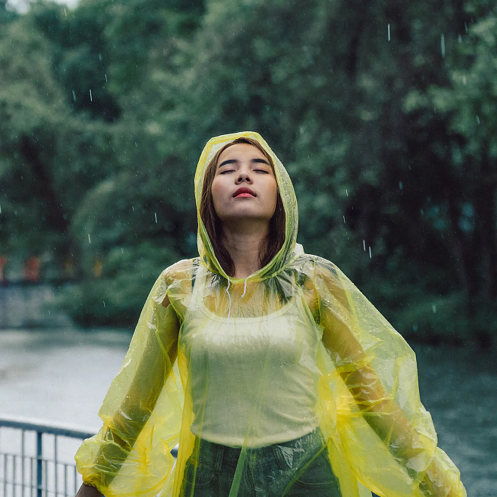 Long Rain Poncho for Women Waterproof Hooded Emergency Raincoat with Drawstring Collar Premium Moisture Resistant Travel Outdoor